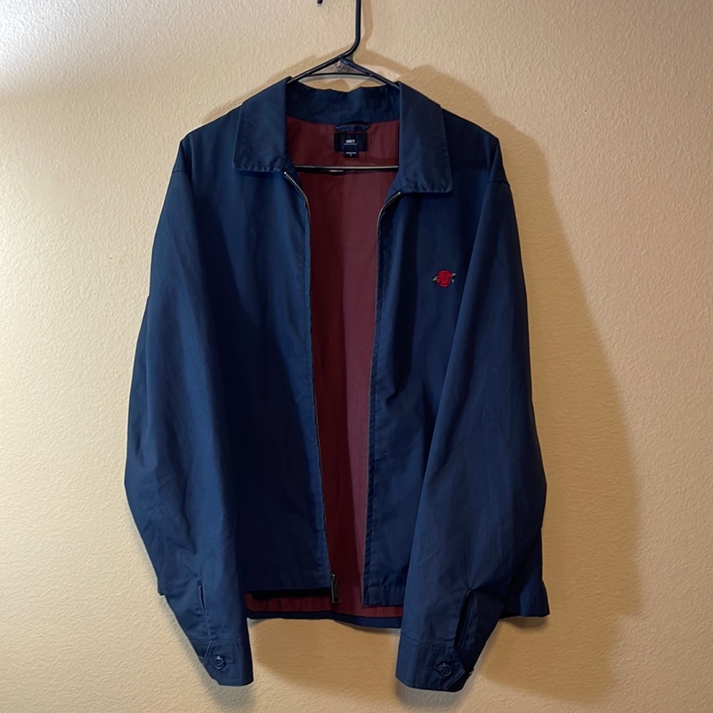 OBEY Navy Rose Bomber Jacket
